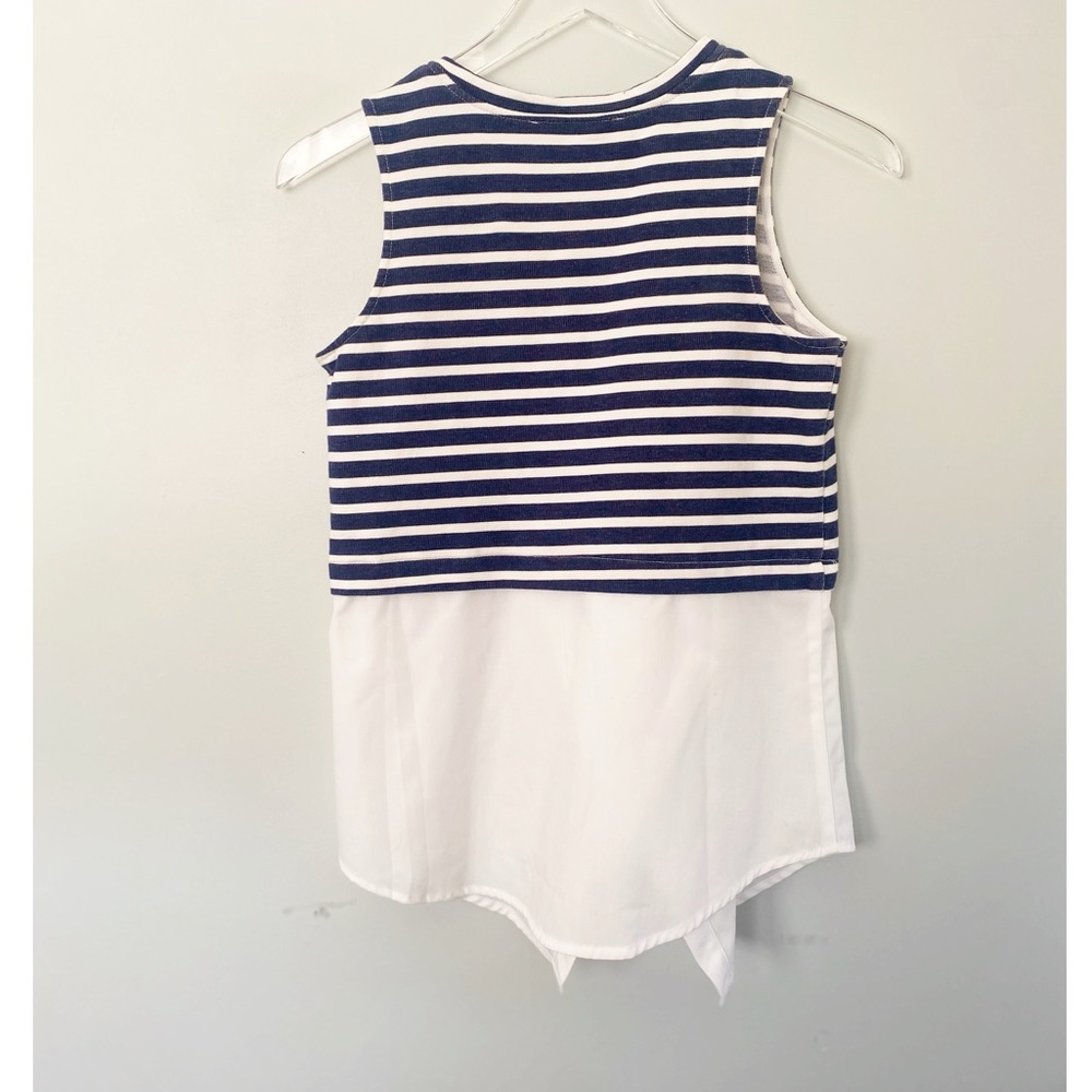 Anthropologie SUNDAY IN BROOKLYN Faux Layered Nautical sleeveless shirt - Picture 3 of 5